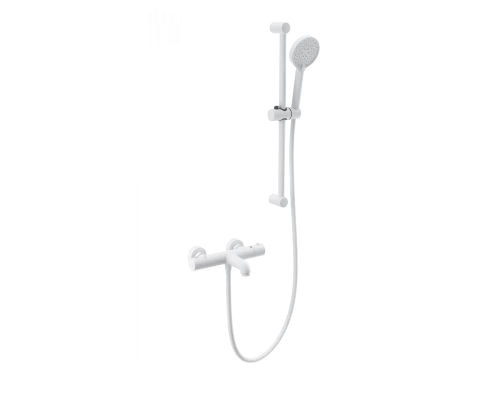 Смеситель для ванны с душевым гарнитуром и термостатом WONZON & WOGHAND, Белый матовый (WW-C2006-A-MW)