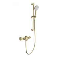 Смеситель для ванны с душевым гарнитуром и термостатом WONZON & WOGHAND, Брашированное золото (WW-C2001-A-BG)
