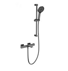 Смеситель для ванны с душевым гарнитуром и термостатом WONZON & WOGHAND, Темный графит (WW-C2021-A-BGG)