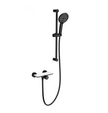 Смеситель для душа с гарнитуром WONZON & WOGHAND ClickPlate, Черный матовый (WW-B2052-A-MB)