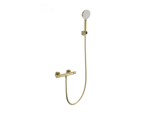 Смеситель для душа с термостатом WONZON & WOGHAND INN 5, Брашированное золото (WW-B2063-A-BG)