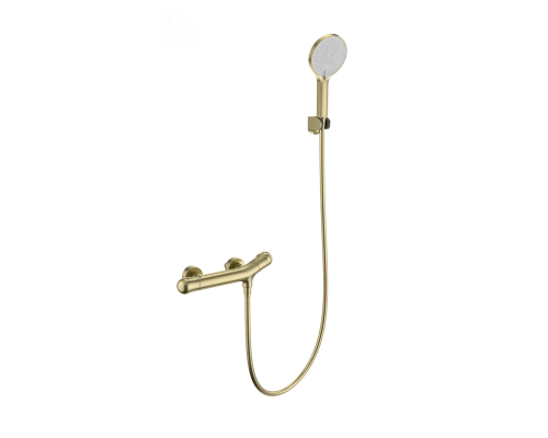 Смеситель для душа с термостатом WONZON & WOGHAND T-1000, Брашированное золото (WW-B2057-A-BG)