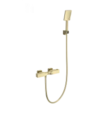 Смеситель для душа с термостатом WONZON & WOGHAND Twist, Брашированное золото (WW-B2025-A- BG)