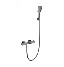 Смеситель для душа с термостатом WONZON & WOGHAND Twist, Темный графит (WW-B2025-A-BGG)