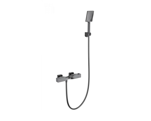 Смеситель для душа с термостатом WONZON & WOGHAND Twist, Темный графит (WW-B2025-A-BGG)