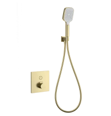 Смеситель для душа с термостатом встраиваемый WONZON & WOGHAND, Брашированное золото (WW-D1017-B-BG)