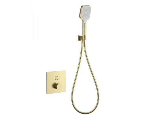 Смеситель для душа с термостатом встраиваемый WONZON & WOGHAND, Брашированное золото (WW-D1017-B-BG)
