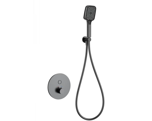 Смеситель для душа с термостатом встраиваемый WONZON & WOGHAND, Темный графит (WW-D1017-A-BGG)