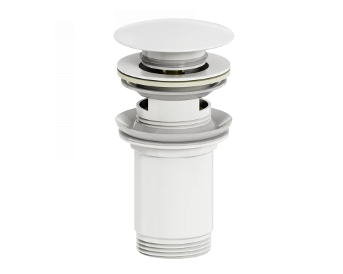 Донный клапан для раковины с переливом 1 1/4 WONZON & WOGHAND, Белый матовый (WW-88SS09-MW)