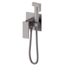 Смеситель с гигиеническим душем встраиваемый WONZON & WOGHAND CUBE 2.0, Темный графит (WW-88829068-BGM)