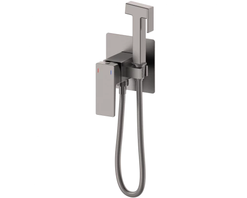 Смеситель с гигиеническим душем встраиваемый WONZON & WOGHAND CUBE 2.0, Темный графит (WW-88829068-BGM)