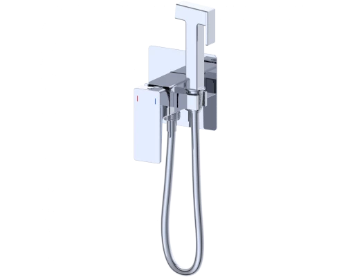 Смеситель с гигиеническим душем встраиваемый WONZON & WOGHAND CUBE 2.0, Хром (WW-88829068-CR)