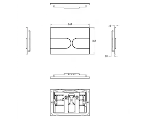 Кнопка смыва для инсталляции механическая WONZON & WOGHAND, Белый матовый (WW-IB233-MW)