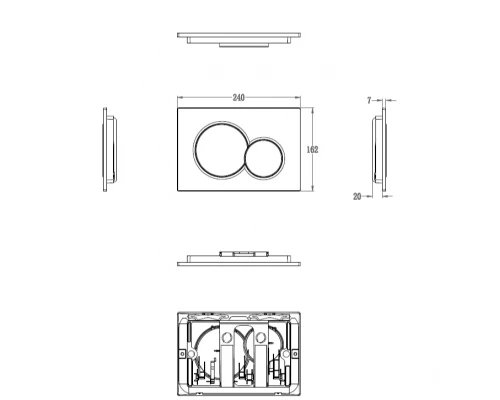 Кнопка смыва для инсталляции механическая WONZON & WOGHAND, Хром (WW-IB232-CR)
