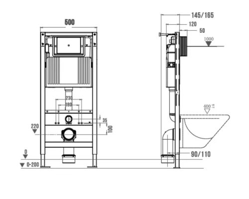 Система инсталляции для унитаза WONZON & WOGHAND механическая (WW-TI739A)