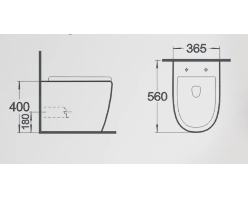 Унитаз приставной Gid TRS-269 62213Y белый 56x36.5x42