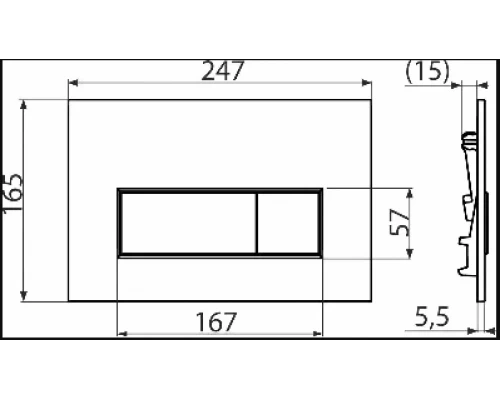 Кнопка смыва для унитаза AlcaPlast Thin THIN M572 пластик, цвет матовый хром