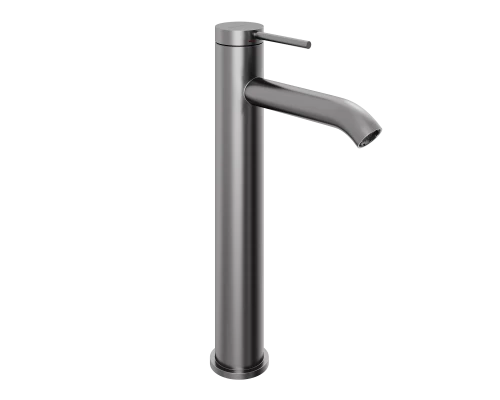 Смеситель д/раковины Abelsberg Fluida ERF22003GM высокий, космическая сталь