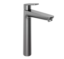 Смеситель для раковины Abelsberg Lineara UNF23509GM высокий, космическая сталь