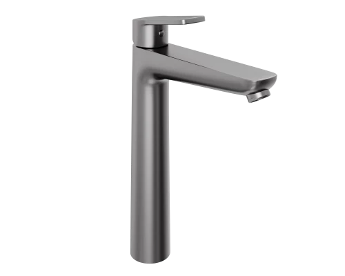 Смеситель д/раковины Abelsberg Lineara UNF23509GM высокий, космическая сталь