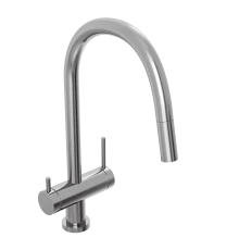 Смеситель для кухни Abelsberg Aera EMF71709CH c вытяжным изливом и возможностью подключения фильтра для воды, цвет глянцевый хром