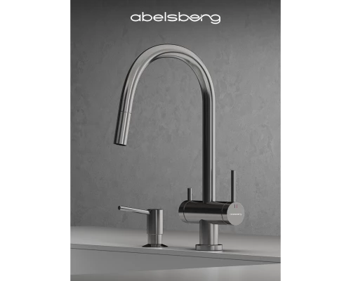 Смеситель д/кухни Abelsberg Aera EMF71709CH c вытяжным изливом и фильтром д/воды, цвет глянцевый хром