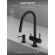 Смеситель д/кухни Abelsberg Aera EMF71709MB c вытяжным изливом и фильтром д/воды, цвет матовый черный
