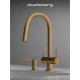 Смеситель д/кухни Abelsberg Aera EMF71709BG c вытяжным изливом и фильтром д/воды, цвет королевское золото