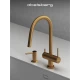 Смеситель д/кухни Abelsberg Aera EMF71709BG c вытяжным изливом и фильтром д/воды, цвет королевское золото