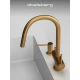 Смеситель д/кухни Abelsberg Aera EMF71709BG c вытяжным изливом и фильтром д/воды, цвет королевское золото