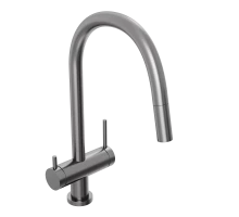 Смеситель для кухни Abelsberg Aera EMF71709GM c вытяжным изливом и возможностью подключения фильтра для воды, цвет космическая сталь, PVD покрытие