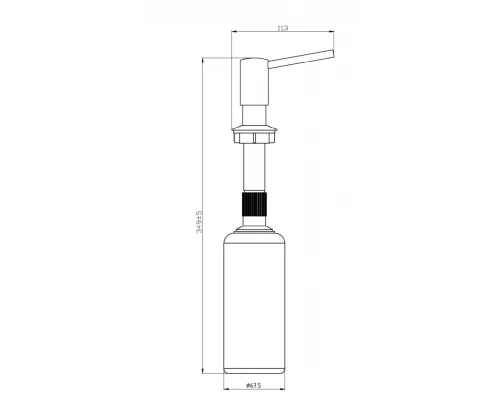 Дозатор д/моющего средства Abelsberg SPP70017GM, цвет космическая сталь