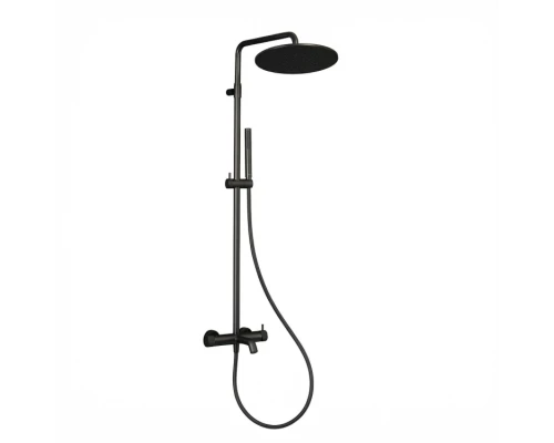 Душевая стойка Splendy Relax P, черный матовый, круглый верхний душ 300 мм, RP208ZKR30C1BM