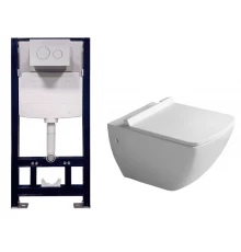 Подвесной унитаз Splendy Isvea Purita белый с инсталляцией Stable и клавишей хром, ST3011TPRCR/10PL02007SV/40S80200I Set