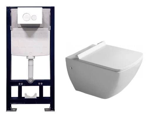 Унитаз подвесной Splendy Isvea Purita/Stable белый с инсталляцией и сиденьем SoftClose, ST3011TPRW/10PL02007SV/40S80200I Set