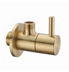 Вентиль запорный угловой Splendy, 3/8", золото матовое брашированное, AA206NA8PGM