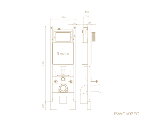 Инсталляция для подвесного унитаза Knotlor ISWC402FG (серия 1), бирюзовый