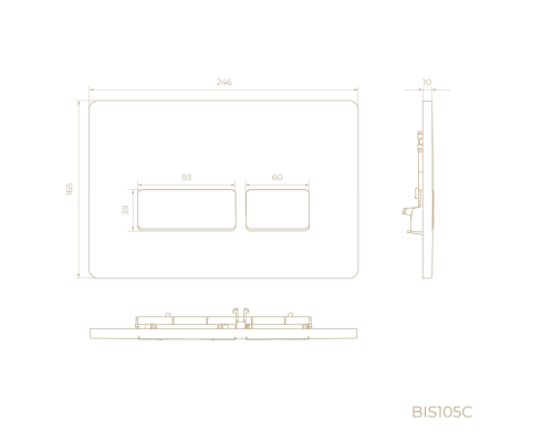 Клавиша смыва Knotlor BIS105C, хром (серия 1)