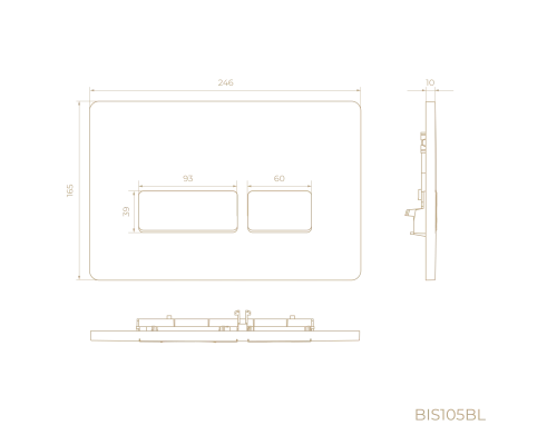 Клавиша смыва Knotlor BIS105BL, черный (серия 1)