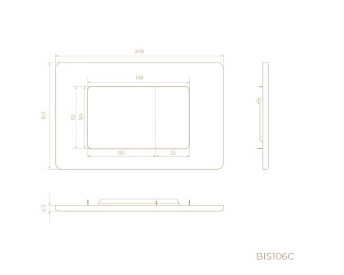 Клавиша смыва Knotlor BIS106C, хром  (серия 1)