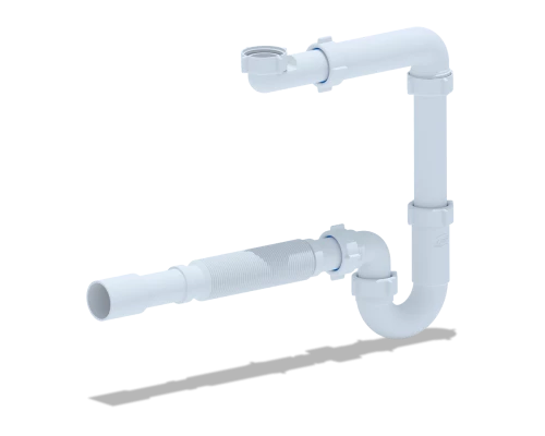 Сифон для умывальника 1 1/4 х 32 без выпуска  с гиб.труб. 32х32/40, ANI PLAST