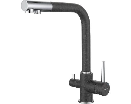 GF Смеситель для кухни, Г-обр. D-35мм с краном питьевой воды (графит)