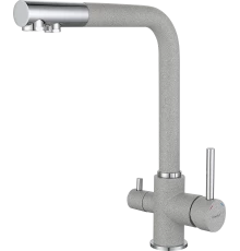 GF Смеситель для кухни, Г-обр. D-35мм с краном питьевой воды (серый)