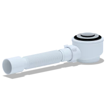 Сифон для душевого поддона 1 1/2*50/60, хром, клик-клак,  c гибкой трубой 40*50,,, ANI PLAST