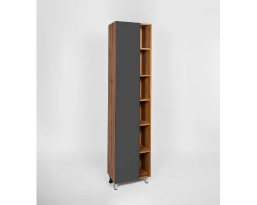 Шкаф-пенал VIANT БОСТОН 45 напольный графит/дуб вотан (VBOS450G-PEN)