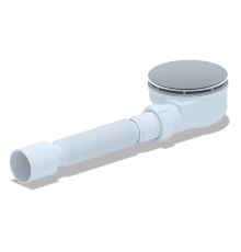 Сифон для душевого поддона 1 1/2*90, h53 мм, с гибкой трубой 375*40*50(вальцовка), ANI PLAST