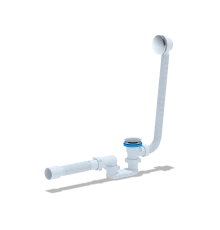 Сифон Ани для ванны клик-клак, грибок, с выпуском и переливом с трубой 40/50 плоский, ANI PLAST