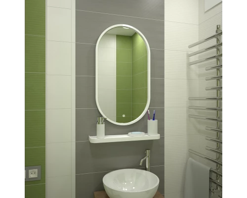 Зеркало Prime White Led 450x800 с сенсором, рама МДФ