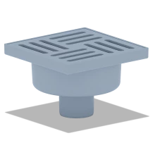 Трап сухой, верт. вып.50 н/рег. решетка пластик 150х150 , ANI PLAST