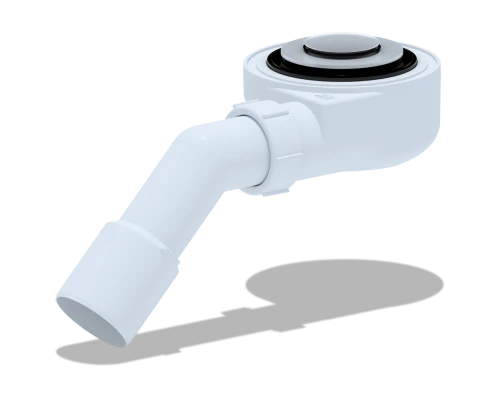 Сифон для душевого поддона 1 1/2*50 h=55mm, хром, клик-клак,  с переходной трубой45°40*50, ANI PLAST